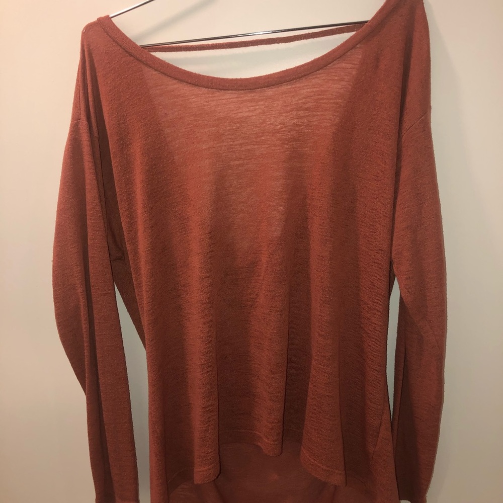 Brandy Melville Knit Long Sleeve Backless Shirt